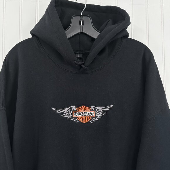 Harley Davidson HOODIE Embroidered Adult Unisex Sweatshirt Wings Biker - Picture 2 of 5